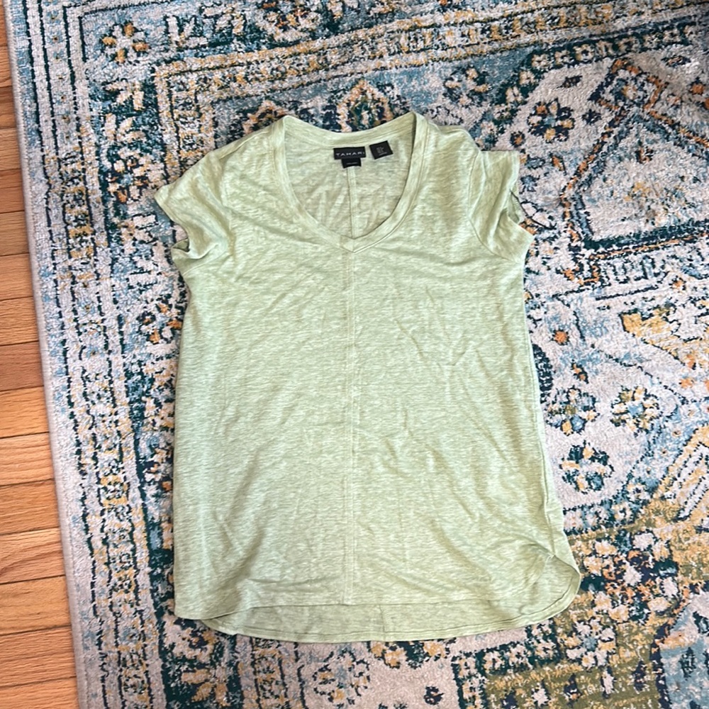 Green Tahari linen shirt